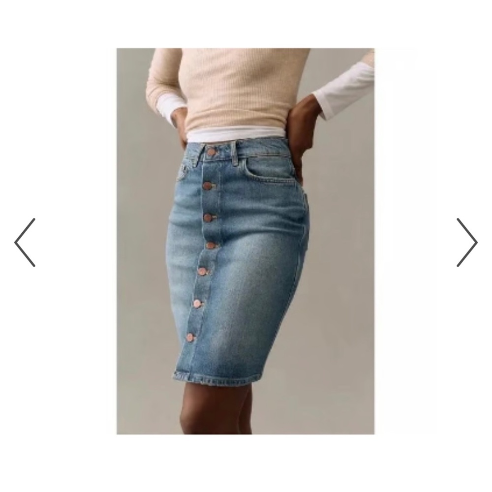 Anthropologie pilcro jean denim button-down skirt
